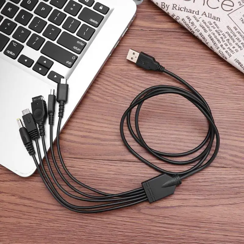 Горячая Распродажа USB кабель для зарядки Классический Тонкий 1,2 м 5 в 1 usb кабель для зарядки шнур подходит для Kind NEW 3DS XL NDSLite NDSI LL