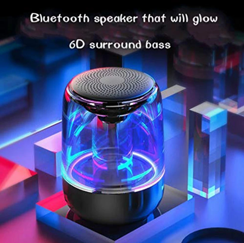 Беспроводной Bluetooth 5,0 динамик СВЕТОДИОДНЫЙ Красочный светильник s Рабочий стол Шокированный музыка 6D объемный ABS звуковая коробка Громкая связь вызов окружающий светильник