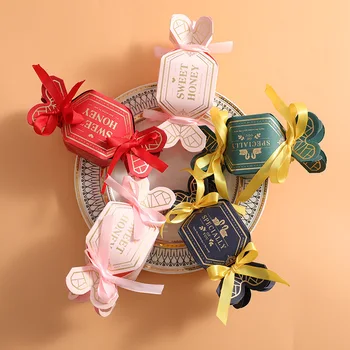 

(50 pieces/lot) Christmas Candy Shape Paper Gift Box Pink Engagement Wedding Candy Box Chocolate Boxes For Party Decoration B011