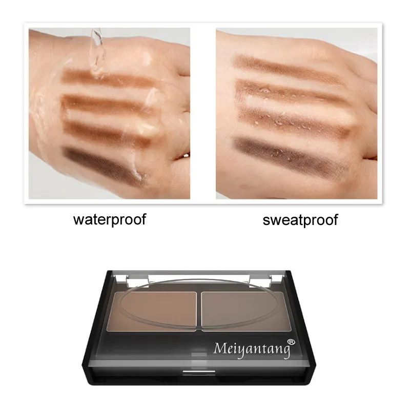 MYG Eyebrow Powder 4 Color Waterproof Eyeshadow Cake Makeup Eyebrow Powder Eye Shadow Eye Brow Palette + Brush Eyebrow Enhancer
