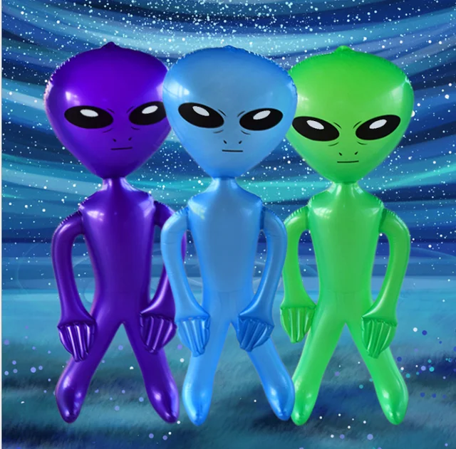 UFO ET PVC Alien Inflatable Doll Adult Child Toy Halloween Horror Christmas Birthday Party Novelty Treasures Outer Space Party 2