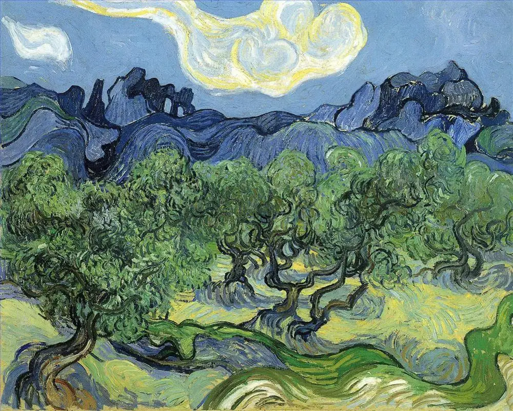 12 ручная роспись картины учителями колледжа-Звездная ночь Ван Гог знаменитый шедевр-картина маслом на холсте - Цвет: Alpilles