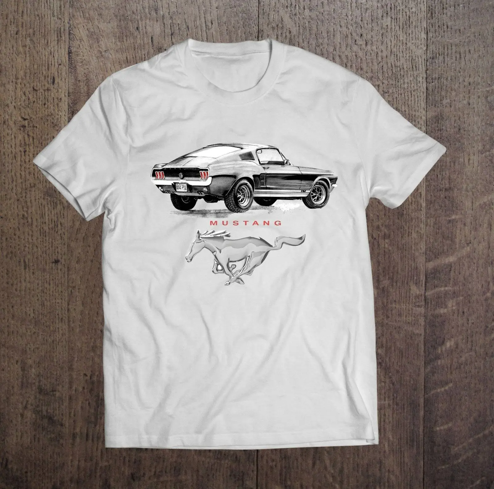 Mustang, Черная Мужская футболка, топ, Гоночная машина, белая, Dt, новая модная брендовая одежда, хлопок, короткие летние футболки на заказ