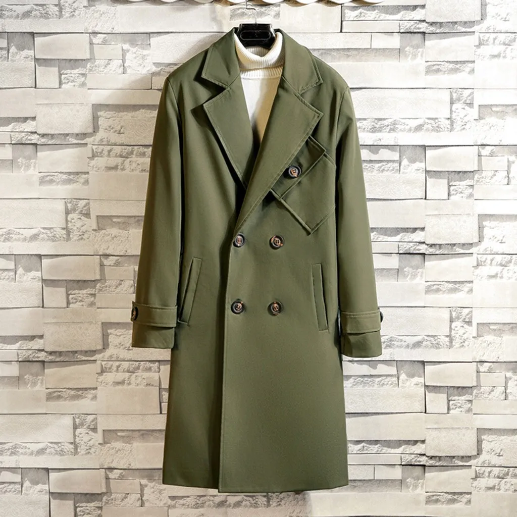 

Autumn and winter men's jacket Joker coat Solid color long sleeve jacket Large Size Lengthened Jacket Y10.1