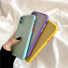 Мятный Гибридный простой матовый бампер чехол для телефона для Iphone 11 Pro Max Xr Xs Max 6s 8 7 Plus противоударный Мягкий ТПУ силиконовый прозрачный чехол