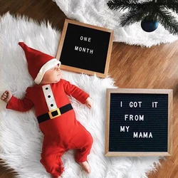 Wooden Felt Letter Board Newborn Baby Photography Props DIY Photo Frame Souvenir Girl Boy Infant Growth Memorial Home Decoration