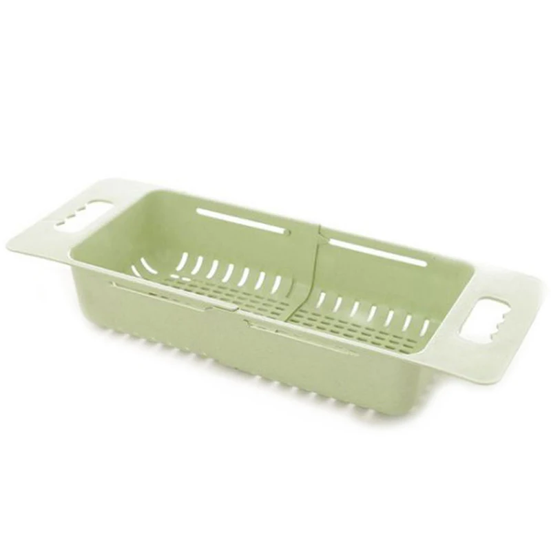 

Adjustable Sink Drain Basket Plastic Fruit Holder Storage Rack Kitchen Shelves