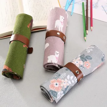 

Stationery Pencil Case Multifunctional Makeup Brush Storage Bag Creative Straps Roller Blinds Pen Curtains Student Office