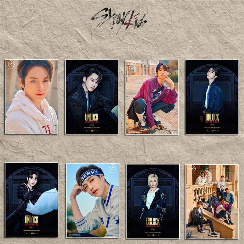 2pcs Set Kpop Stray Kids Posters Unlock In Life Double Knot Levanter Film 1 Slump Self Adhesive Stay Collections Bang Chan Felix Stationery Set Aliexpress