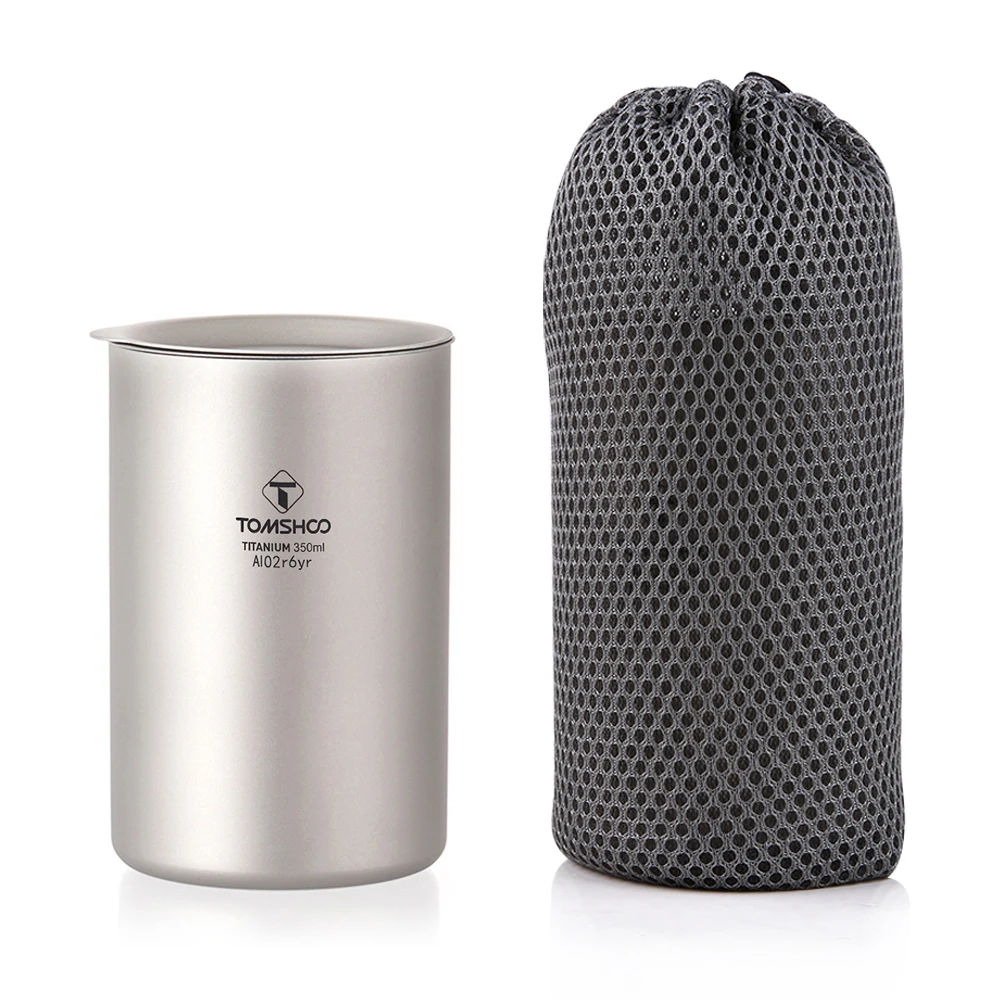 350ml Outdoor Camping Titanium Cup Double Layer Coffee Tea with Filter Cover Mug Set for Picnic Hiking Traveling | Спорт и
