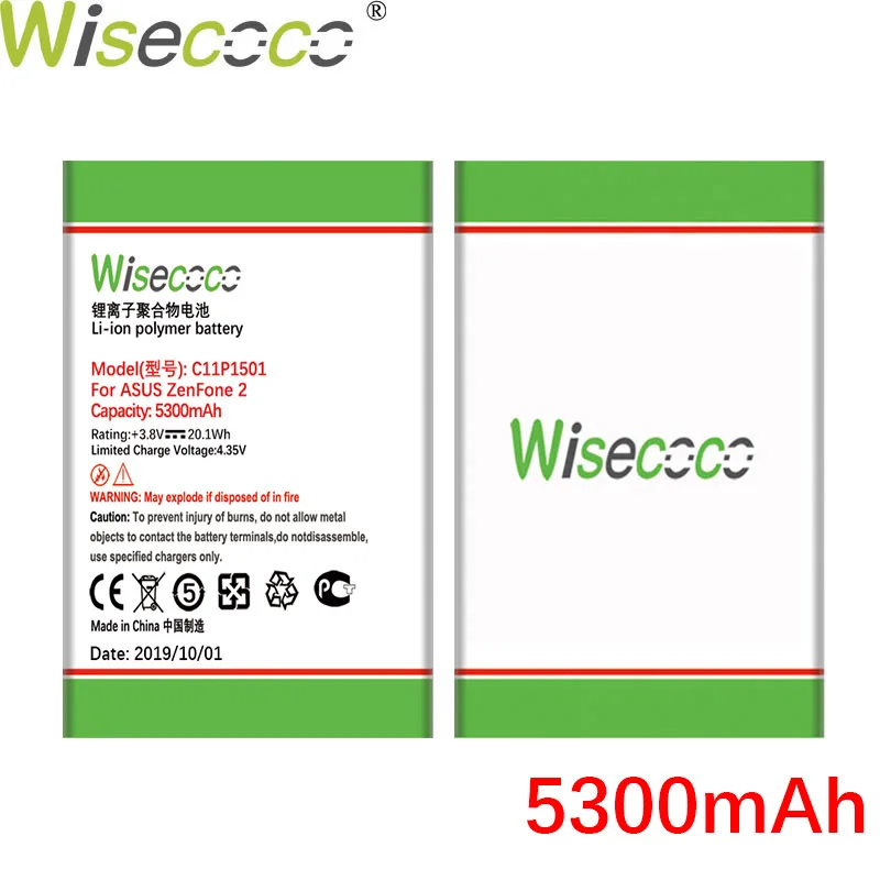 WISECOCO 5300 мАч C11P1501 2 шт. для Asus Zenfone 2 Laser Zenfone2 Laser ZE601KL Selfie ZE550KL ZE600KL ZD551KL+ номер отслеживания