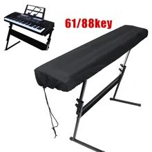 Black Piano Keyboard Dust Cleaning Cloth For 61-Key Electronic Piano Cover