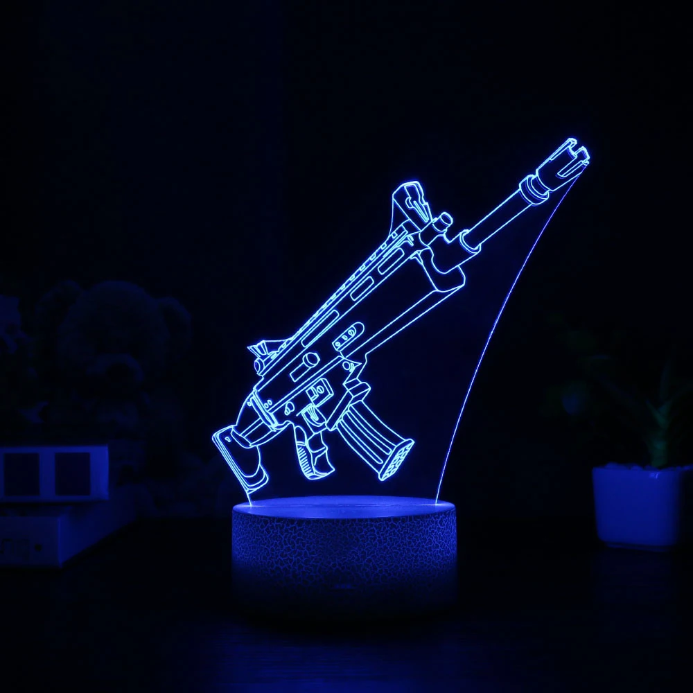 Игровой персонаж 3D лампа светодиодный 7 цветов сенсорный выключатель, настольная лампа лама акриловое украшение ночник Подарки для детей