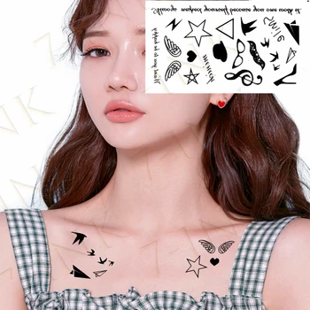 

Waterproof Temporary Tattoo Sticker cute star wing heart Small element Water Transfer flash tatoo fake tatto for kids Men Women