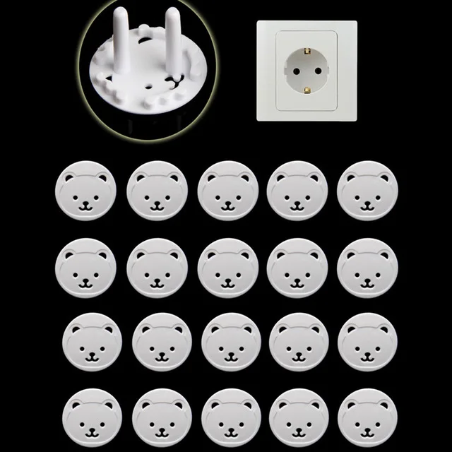 1/10/20pcs EU Power Socket Cover Electrical Outlet Anti Electric Shock Plugs Protector Cover Baby Kids  Safety Guard Protection