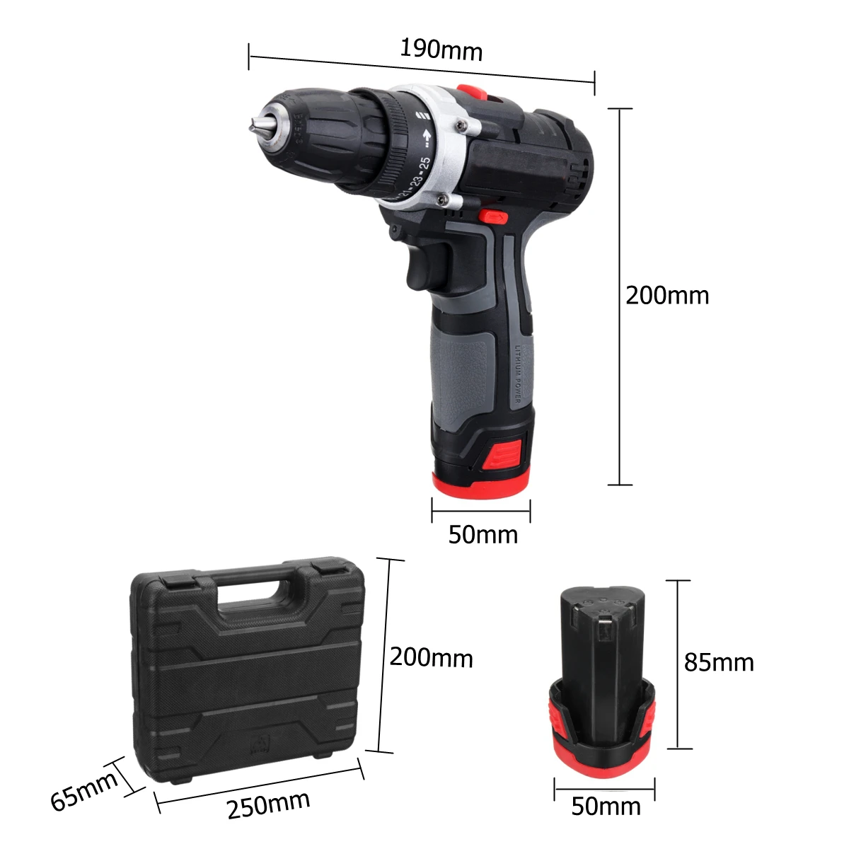 100-240V Cordless Drill Impact Drill Double Speed
