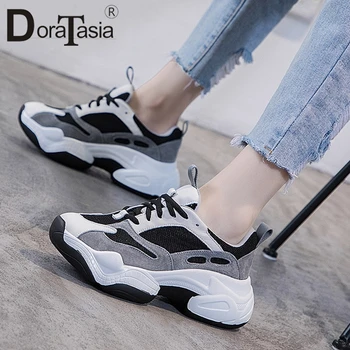 

DORATASIA Cool Girl Lace Up Sneakers 2020 Platform Retro Daddy Sneakers Women Casual Office Student Shoes Woman