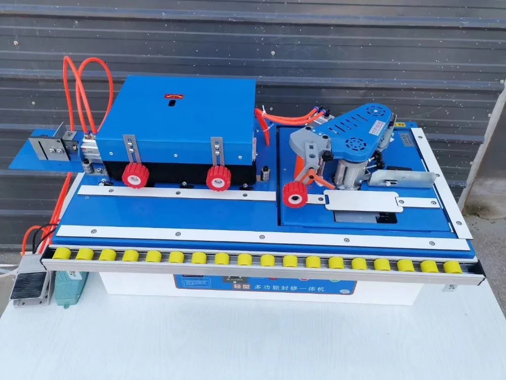 Woodworking Edge Banding Machine With Gluing, Trimming Rotation+ Widening+ Straight line / Curve / One Machine