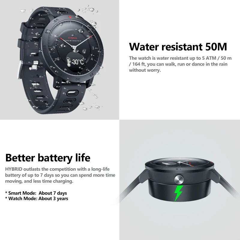 Hybrid Smartwatch Heart Rate Blood Pressure Monitor Smart Watch Exercise Tracking Sport Writwatch for Apple ios Andriod Xiaomi