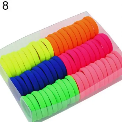 Style8 60pcs 40/60 шт. для девочек разных Цвета Высокие эластичные бесшовные лента для волос Веревка хвост держатель инструмент для укладки волос - Цвет: Style8 60pcs