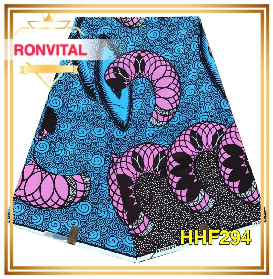 HHF294 Женское платье DIY африканская печатная ткань ronvital восковая ткань высокого качества хлопок Материал DIY ткани 6 ярдов/партия - Цвет: HHF294