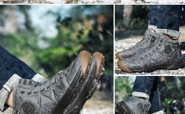 Зимние теплые мужские ботильоны на меху; водонепроницаемые зимние ботинки; зимние ботинки Buty Zimowe; Мужская обувь; Botas De Nieve Kar Botu; высокие сапоги; большие размеры 48
