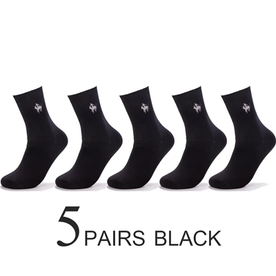 A 5 pairs black PIER POLO, носки, мужские хлопковые нарядные носки, брендовые новые деловые мужские носки, мужские носки высокого качества для отдыха, длинные носки в подарок, размер 39-44 - Цвет: A 5 pairs black