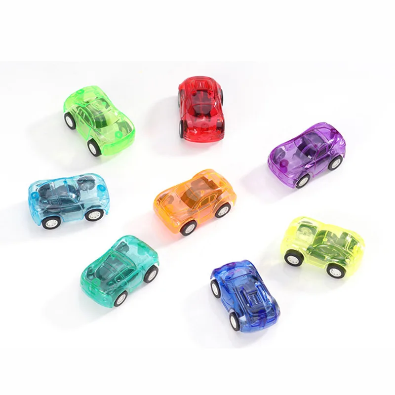 5Pcs/lot Pull Back Mini Car Kids Birthday Party Toys Transparent Inertial Broken-resistant Funny Car Model for Boys or Girls 5