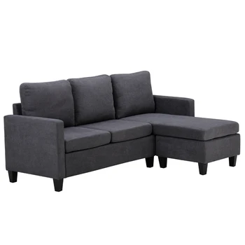 

196x68x80cm Double Combination Sofa Dark Grey