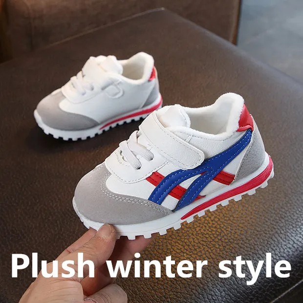 Winter style Новая модная детская спортивная обувь, нескользящая Мягкая обувь на плоской подошве для первых прогулок, повседневная обувь для мальчиков и девочек, детские кроссовки для 1-3 лет - Цвет: Winter style