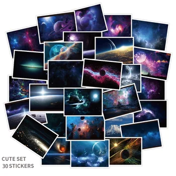 

30Pcs Creative Cute Self-made Starry Sky Sticker Diary Album Decoration Scrapbooking Child Stationery Waterproof Sticker