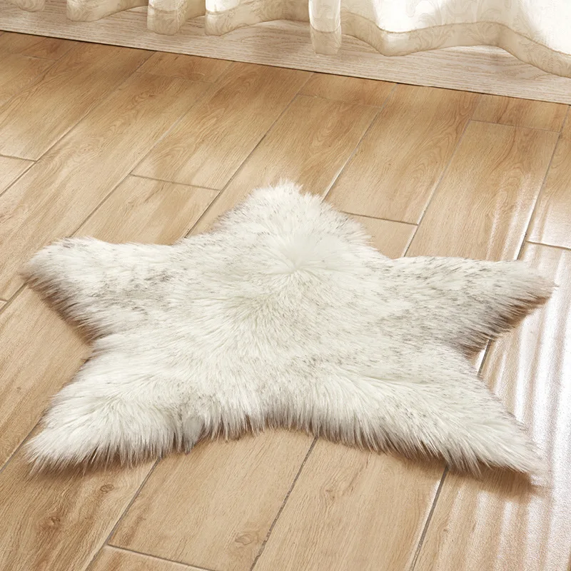 Звездная Форма 60 см ванная комната ковры абсорбент мягкий плюшевый коврик пол коврики Нескользящие коврики для ванной - Цвет: White Black