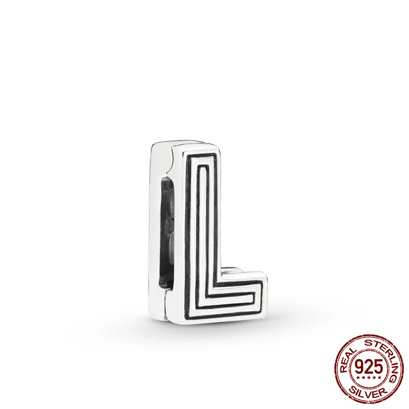 

2019 New Arrival 100% 925 Sterling Silver Beads, Letter L Clip Charms fit Original Pandora Reflexion Bracelets Women DIY Jewelry