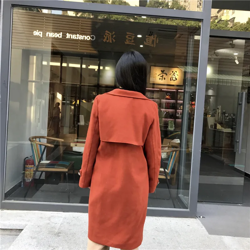 Woolen Jacket Women's Fall And Winter Clothes New Style Fashion Korean-style Loose-Fit Woolen Overcoat Mid-length Versatile