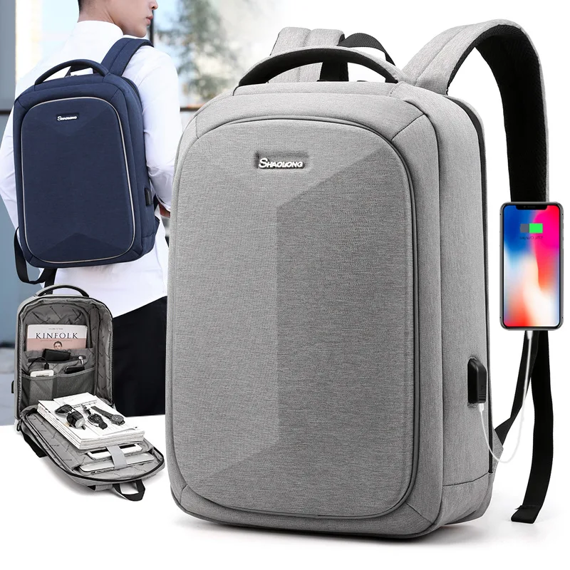 

17-Inch-USB Charging Polyester Fabrics Computer Bag Business Trip Travel Business Casual Backpack
