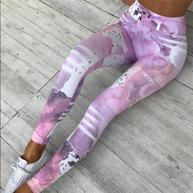 

SALSPOR Women Digital Printing Yoga Pants Gym Sport Slim Fit High Waist Quick Drying Leggings Sport Running Work Out Leggings