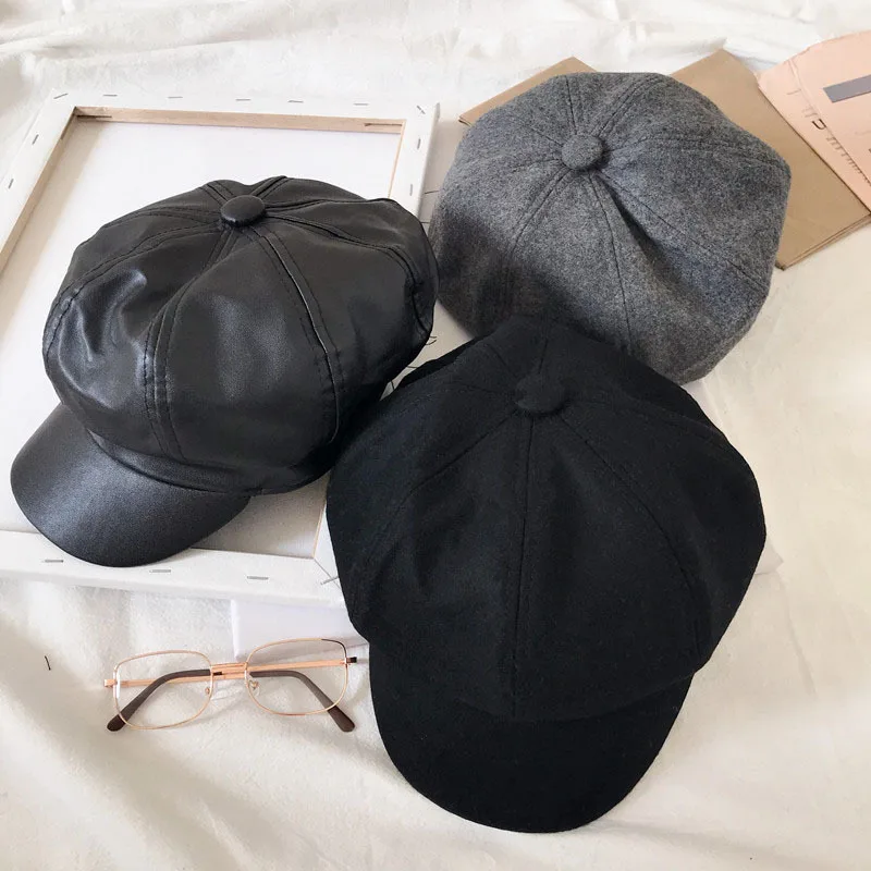 

Korean-style Simple Versatile Students British Style Hat Octagonal Hat Women's Winter New Style Spring And Autumn nan gua mao Be