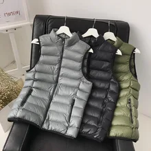 Осенний и зимний мужской хлопковый жилет, мужской тонкий пуховый хлопковый жилет, Одноцветный полосатый очень большой жилет