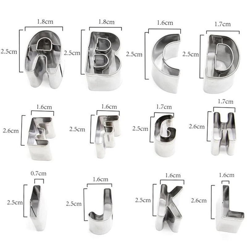 Нержавеющая сталь 26 букв алфавита формочки для печенья Набор для украшения торта Формы для помадки резак набор