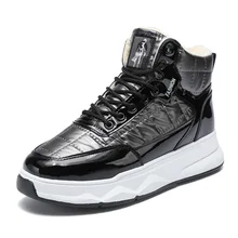 

Waterproof snow cotton boots male thick-soloed chunky sneakers men boys street casual winter spring shoes for man boots