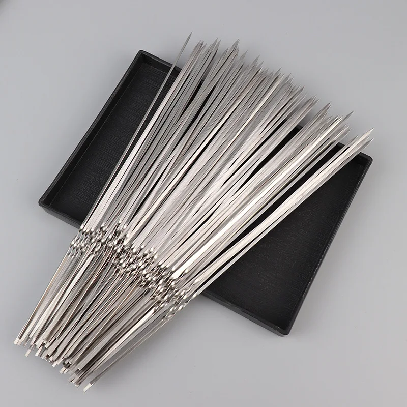 20pcs/lot Camping Gadgets Tools New Kitchen Utensils Charcoal Grill Goods for 1 Grill Knife Barbecue Swivel Skewer Kebab Skewers