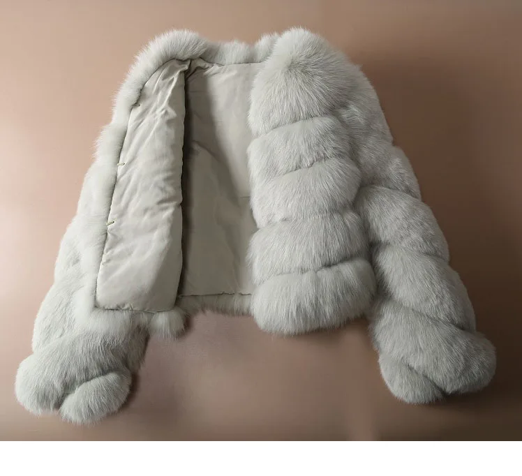 real fur coat ladies winter warm soft natural fox fur jacket high quality women long sleeve real fox fur jacket short parka