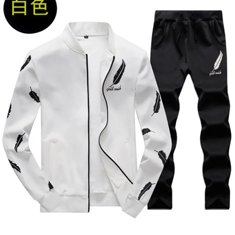 

Brand Mens Sportswear Sets Suit Men's Sweater Long-sleeved Korean Fashion Youth Casual Running Sports Suit Gym Clothing