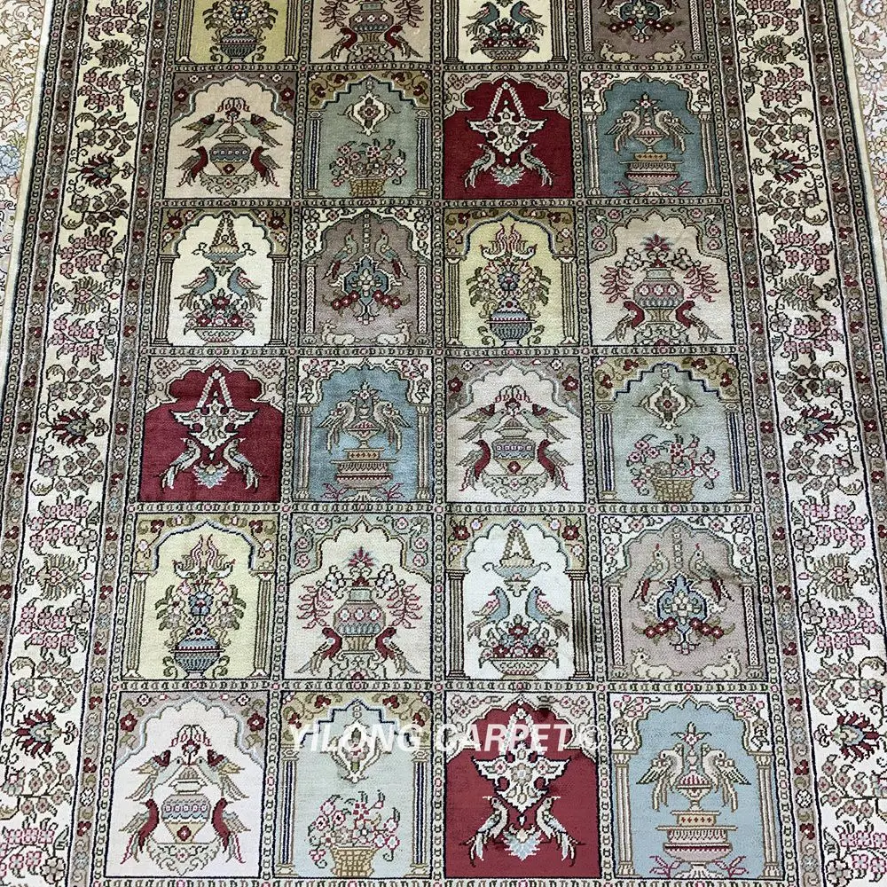 Yilong 3'x5' Восточный четыре сезона ковер изысканный сад 100% шелковый ковер для продажи (HF215B)