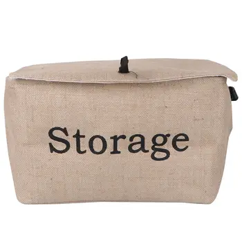 

1PC Clothes Storage Box Square Storage Box Multi-purpose Storage Box Folding Storage Box Jute Retro Clothing Box for Dorm Home