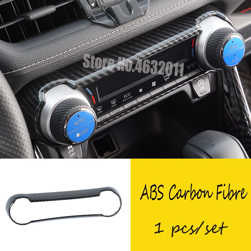 For 2019 2020 Toyota RAV4 Carbon Fiber Inner Air Condition CD Panel Cover Trim
