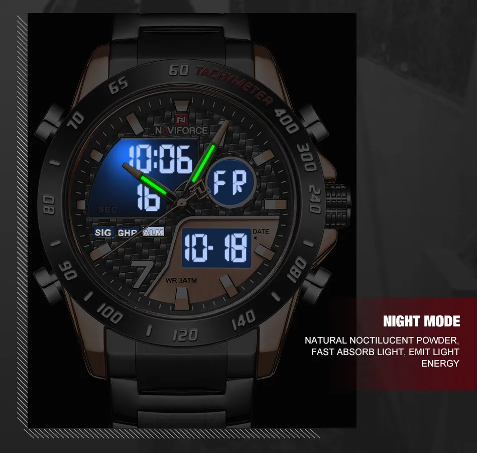 Топ люксовый бренд NAVIFORCE мужские часы военные цифровые спортивные наручные часы мужские s водонепроницаемые часы из нержавеющей стали Relogio Masculino