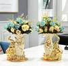 Modern Minimalist Home Living Room Entrance Gold Glass Vase Light Luxury Wind Desktop Flower Container Decorations Ornaments 1