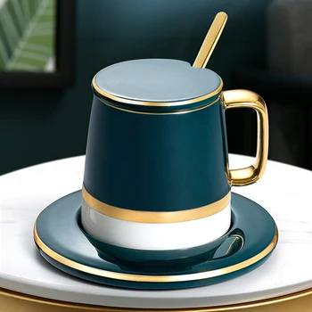 

Reusable Mug Creative Coffee Print Porcelain Lid Nordic Style Personalized Mug Luxury Pottery Novelty Gift Interest Cups KK60MK