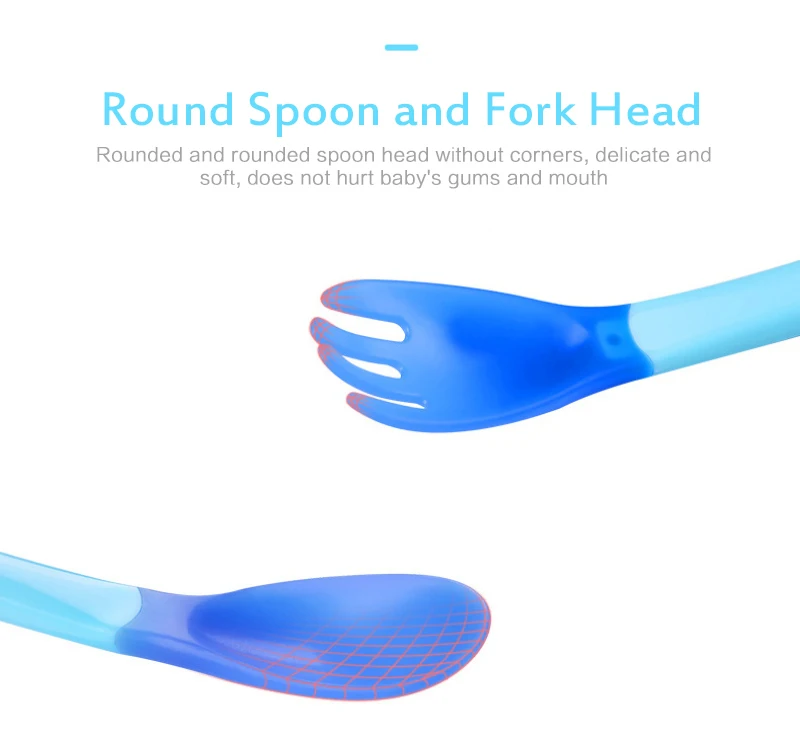 Silicone Spoon 1 PC Temperature Sensing Spoon Kids Boys Girls Baby Silicone Spoon Fork Feeding Baby Spoons Toddler Flatware Dropshipping